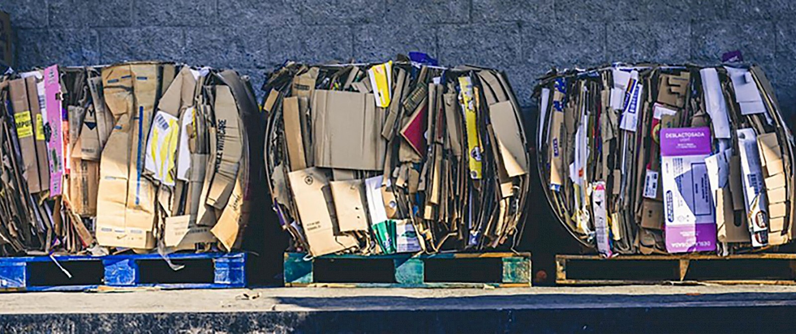 boxes of waste paper carboard